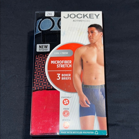 Jockey Active Micro Mens Boxer Briefs Package of 3 Tag Free - Picture 1 of 2